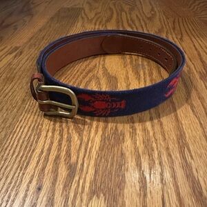 Smathers & Branson Belt, size 36, Navy with Red lobsters